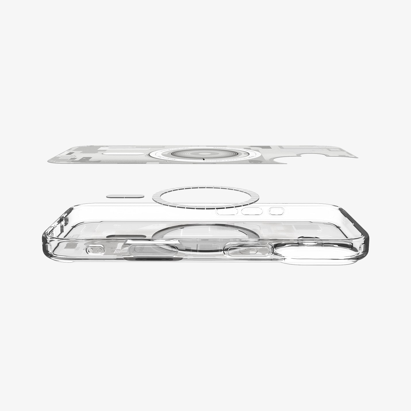 ACS10087 - iPhone 17 Ultra Hybrid Zero One (MagFit) in Zero One White showing the multiple layers of case