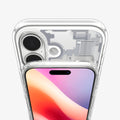ACS10087 - iPhone 17 Ultra Hybrid Zero One (MagFit) in Zero One White showing back with camera and front