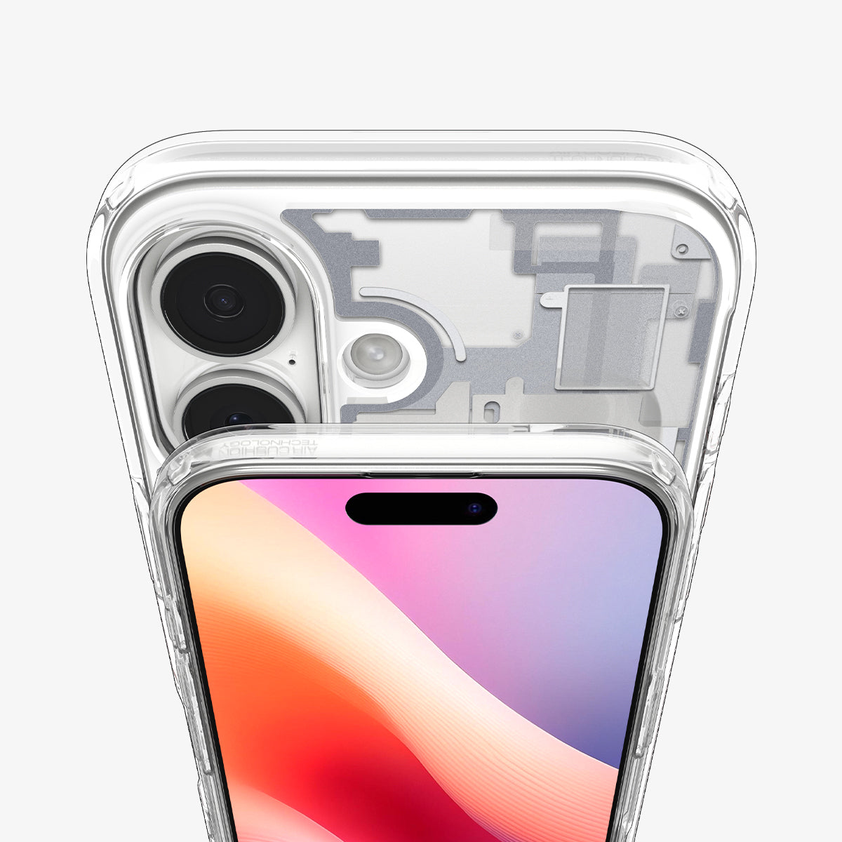 ACS10087 - iPhone 17 Ultra Hybrid Zero One (MagFit) in Zero One White showing back with camera and front