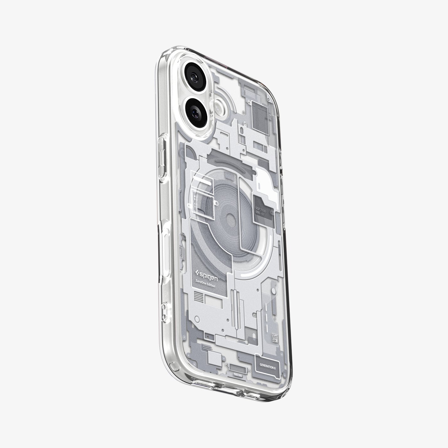 ACS10087 - iPhone 17 Ultra Hybrid Zero One (MagFit) in Zero One White showing the side, back and top