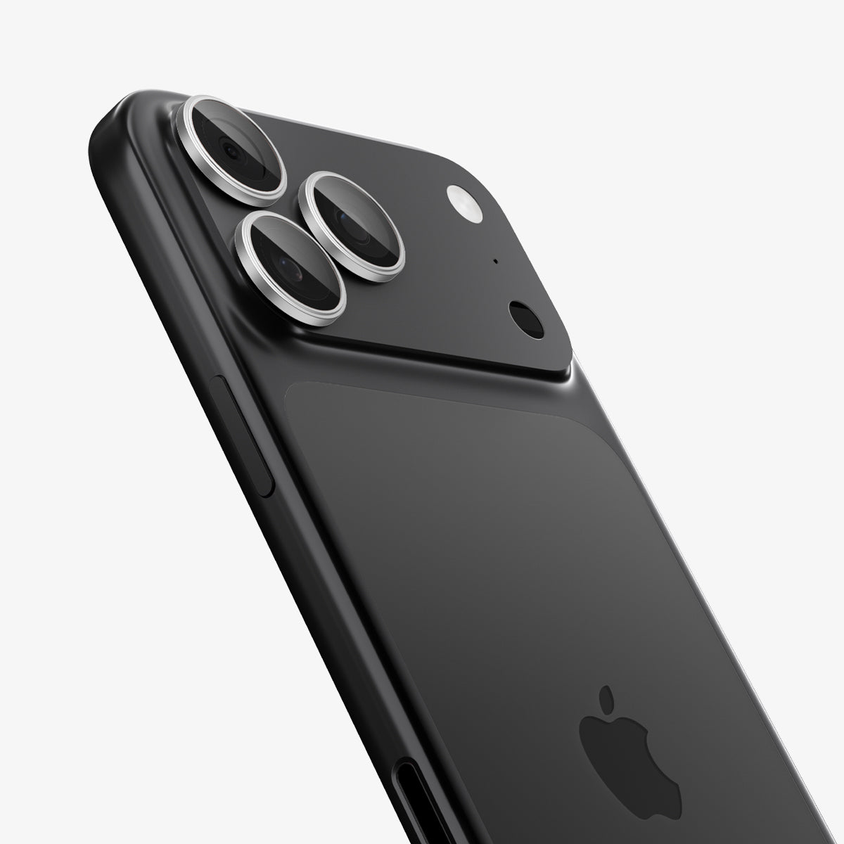 AGL10124 - iPhone 17 Pro Max Optik Pro EZ Fit Lens Protector in silver showing the back and side