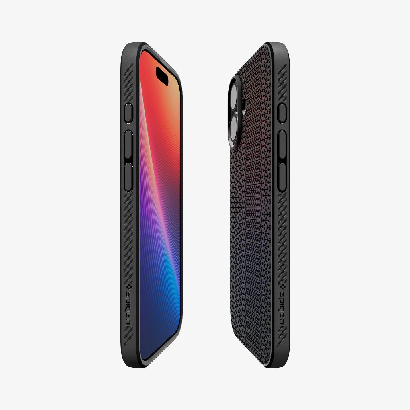 ACS09977 - iPhone 17 Liquid Air in Matte Black showing the partial back, partial front and sides