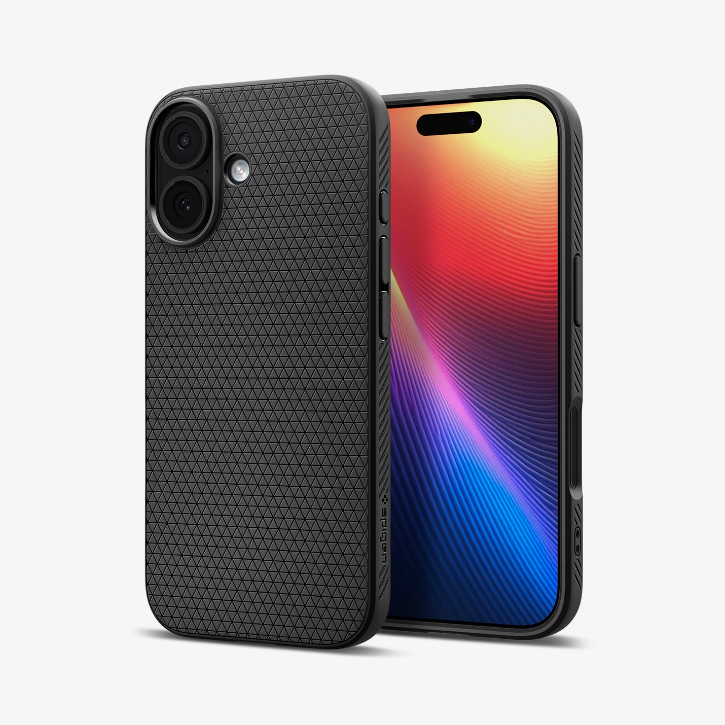 ACS09977 - iPhone 17 Liquid Air in Matte Black showing the back, partial front and sides