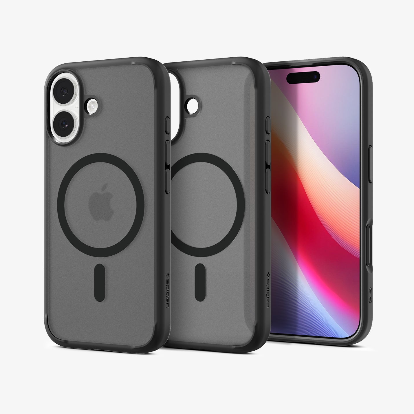ACS10085 - iPhone 17 Ultra Hybrid (MagFit) in Frost Black showing the back, partial inner, partial front and sides