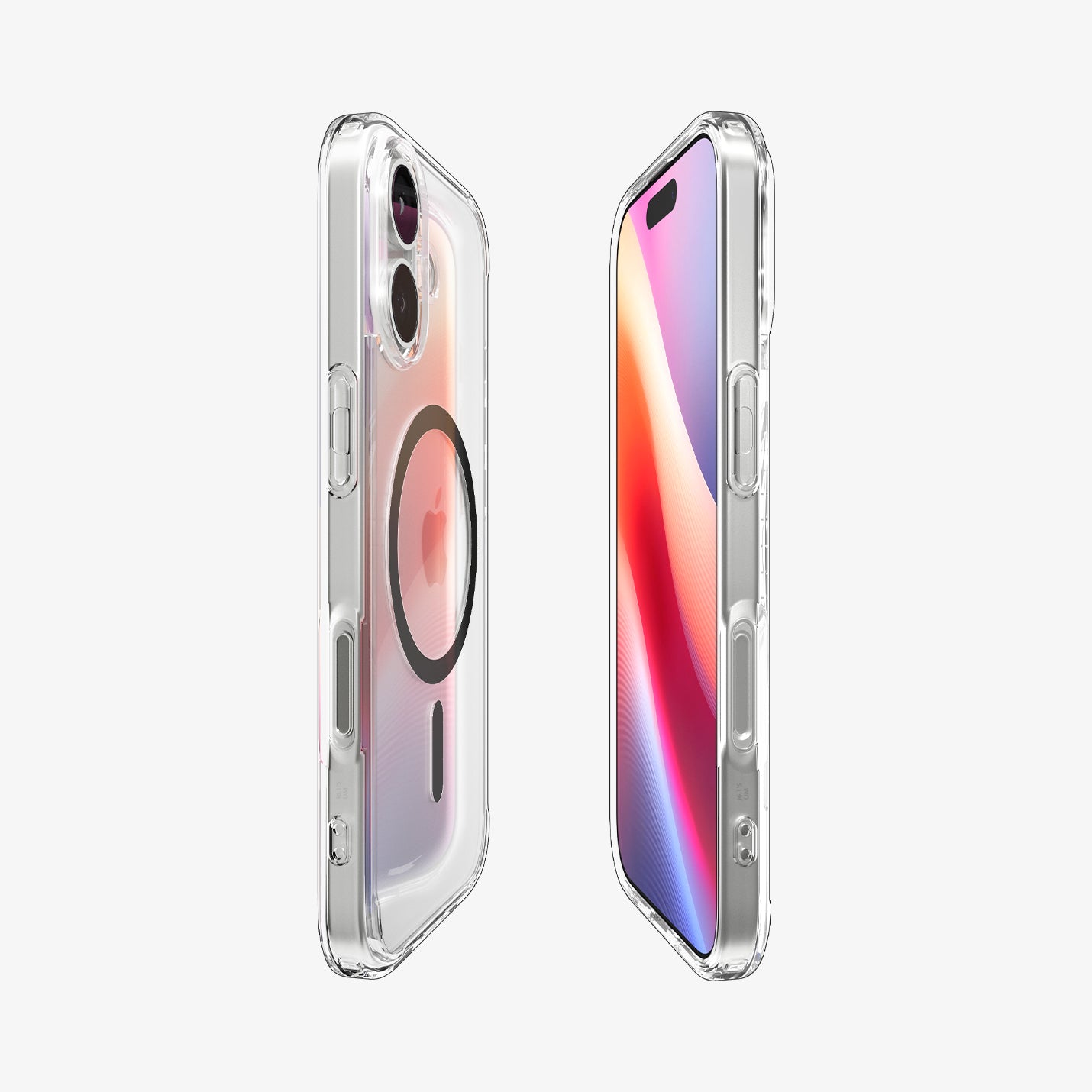 ACS10083 - iPhone 17 Ultra Hybrid (MagFit) in Clear Graphite showing the partial front, partial back and sides