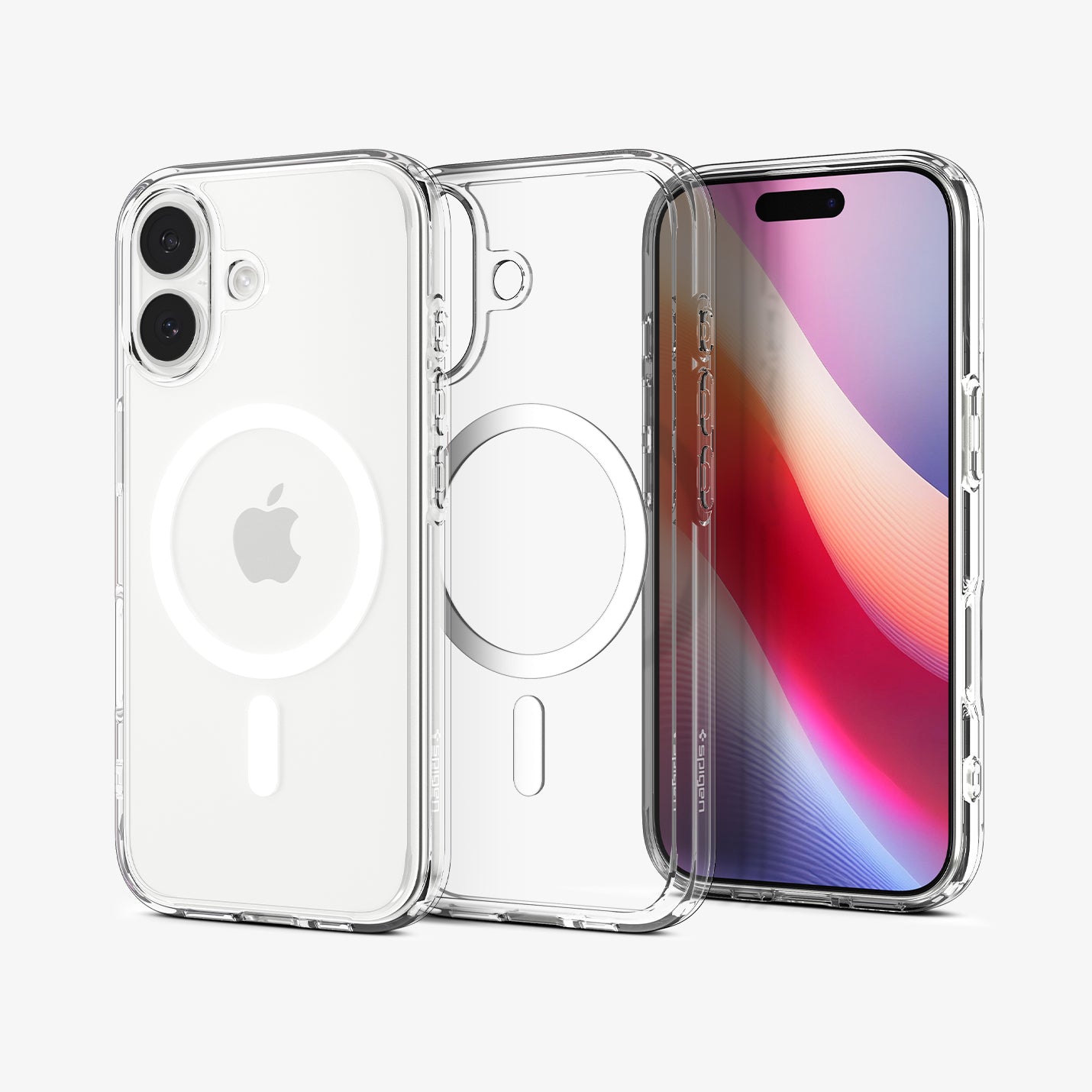 ACS10082 - iPhone 17 Ultra Hybrid (MagFit) in Clear White showing the back, partial inner, partial front and sides
