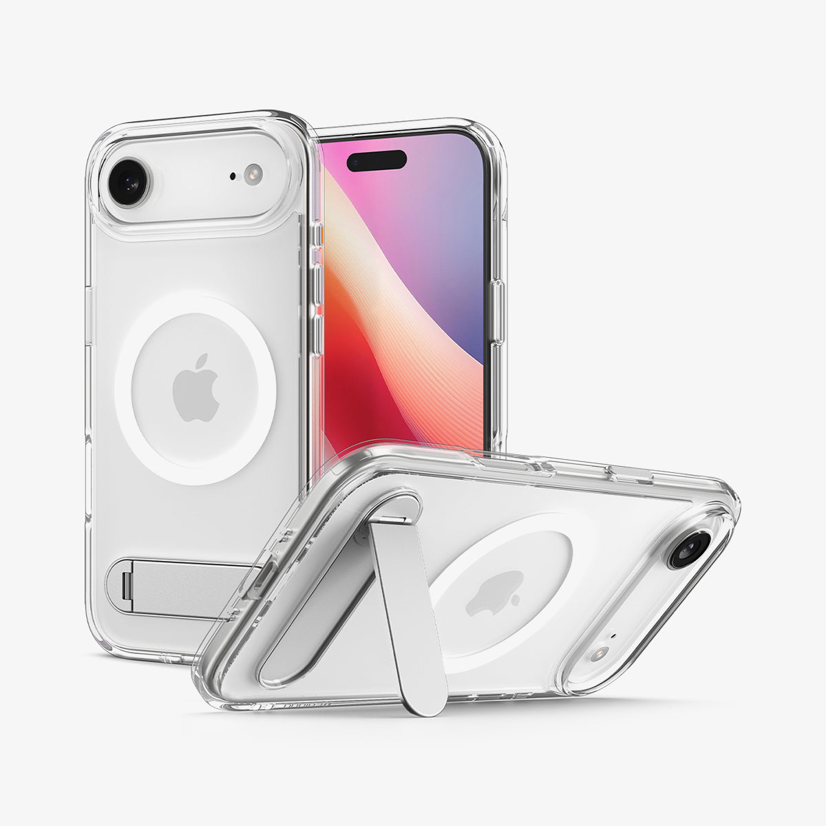 ACS09926 - iPhone 17 Air Case Ultra Hybrid S (MagFit) showing the back, front and device propped up by kickstand