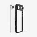 ACS10050 - iPhone 17 Air Ultra Hybrid in Matte Black showing the back, detached from the frame of the case aligned with the device