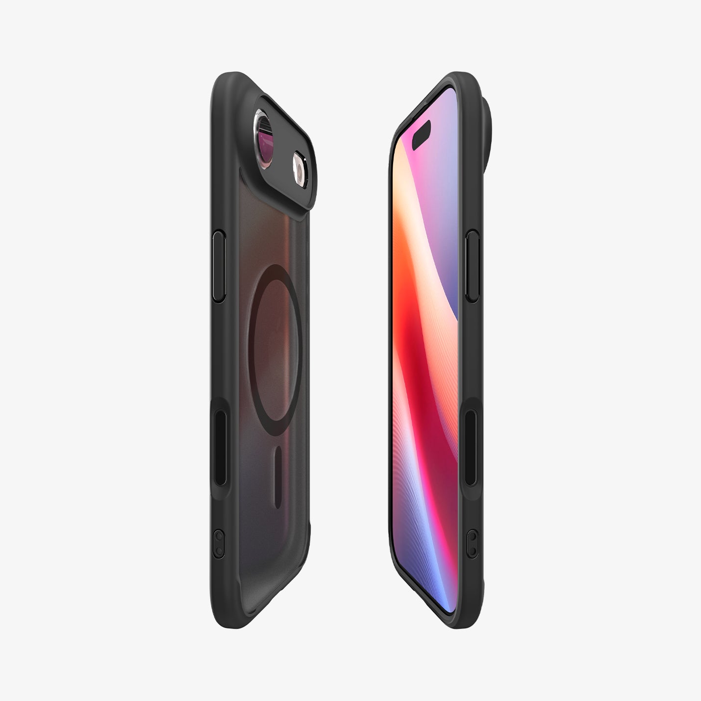 ACS10054 - iPhone 17 Air Ultra Hybrid (MagFit) in Frost Black showing the partial front, partial back and sides