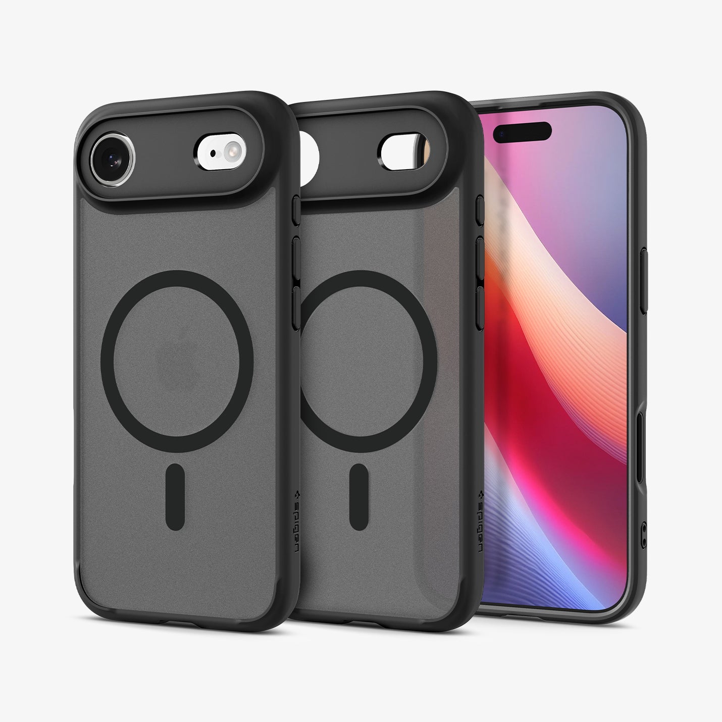 ACS10054 - iPhone 17 Air Ultra Hybrid (MagFit) in Frost Black showing the back, partial inner, partial front and sides