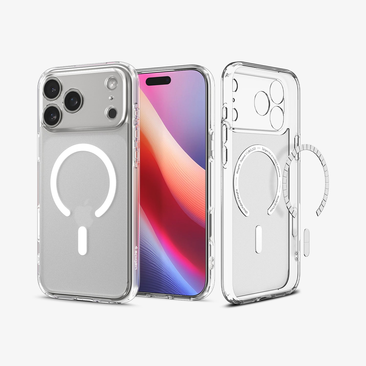 ACS10070 - iPhone 17 Pro Ultra Hybrid (MagFit) in Frost White showing the back, partial inner, partial front and sides