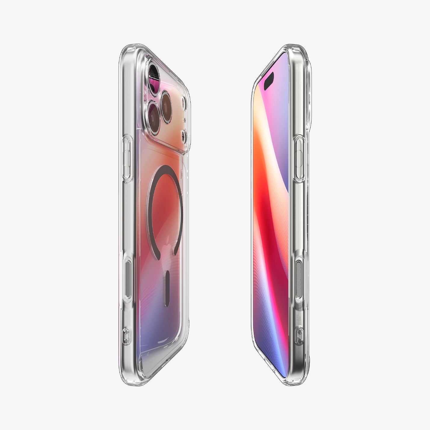 ACS10067 - iPhone 17 Pro Ultra Hybrid (MagFit) in Clear Graphite showing the partial front, partial back and sides