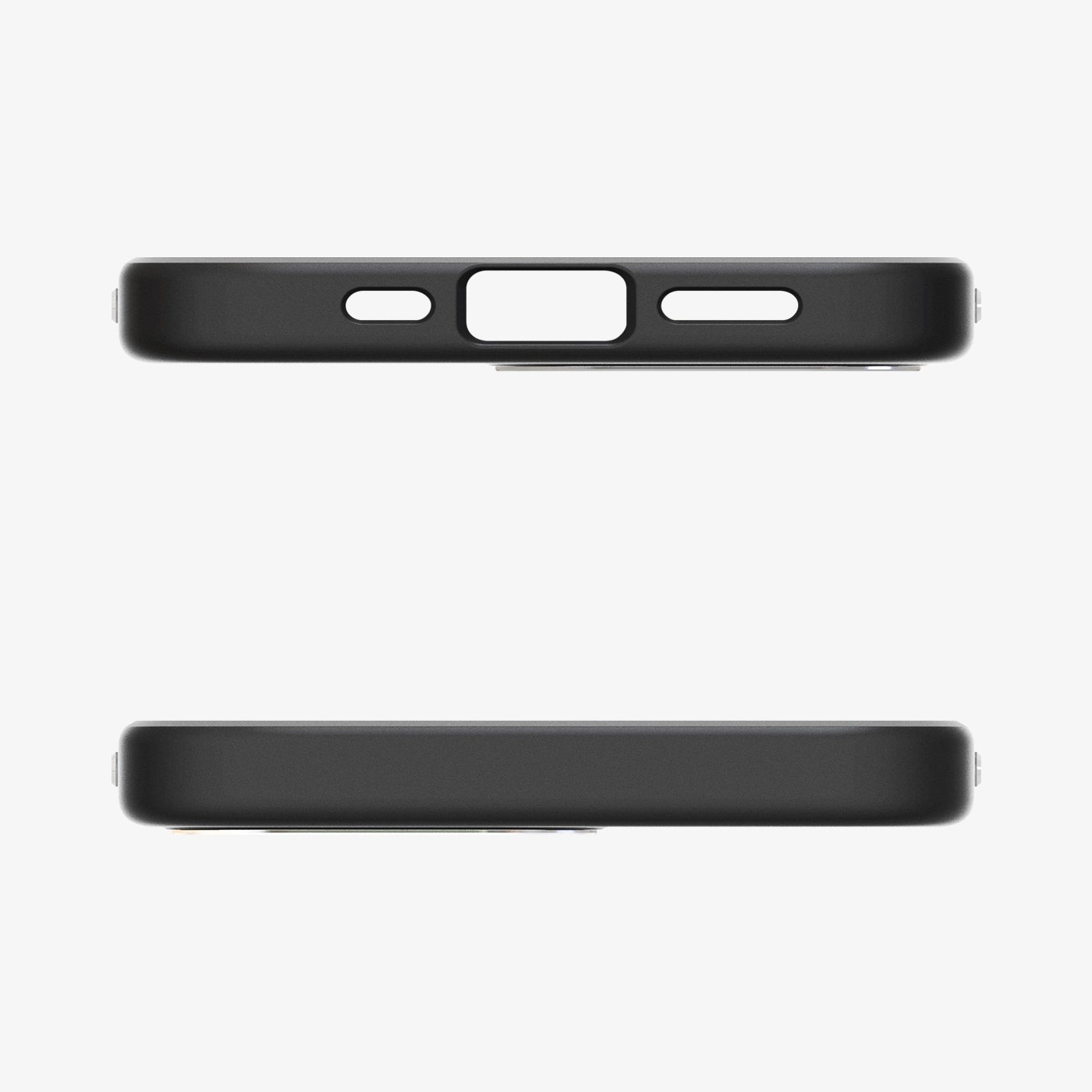 ACS09153 - iPhone 16e Case Enzo Aramid in Matte Black showing the top and bottom