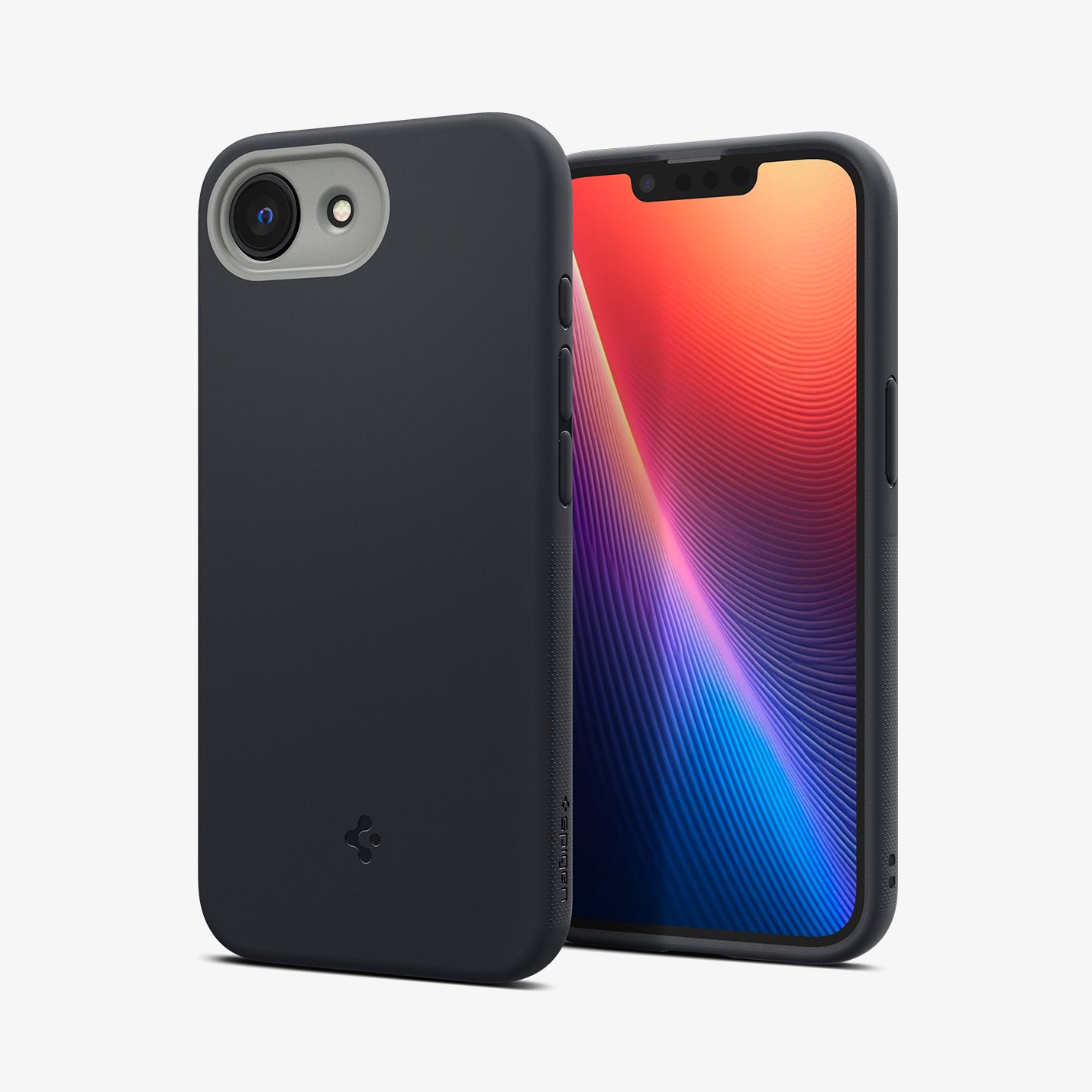 ACS09155 - iPhone 16e Case Nano Pop (MagFit) in Black Sesame showing the back, partial front and sides