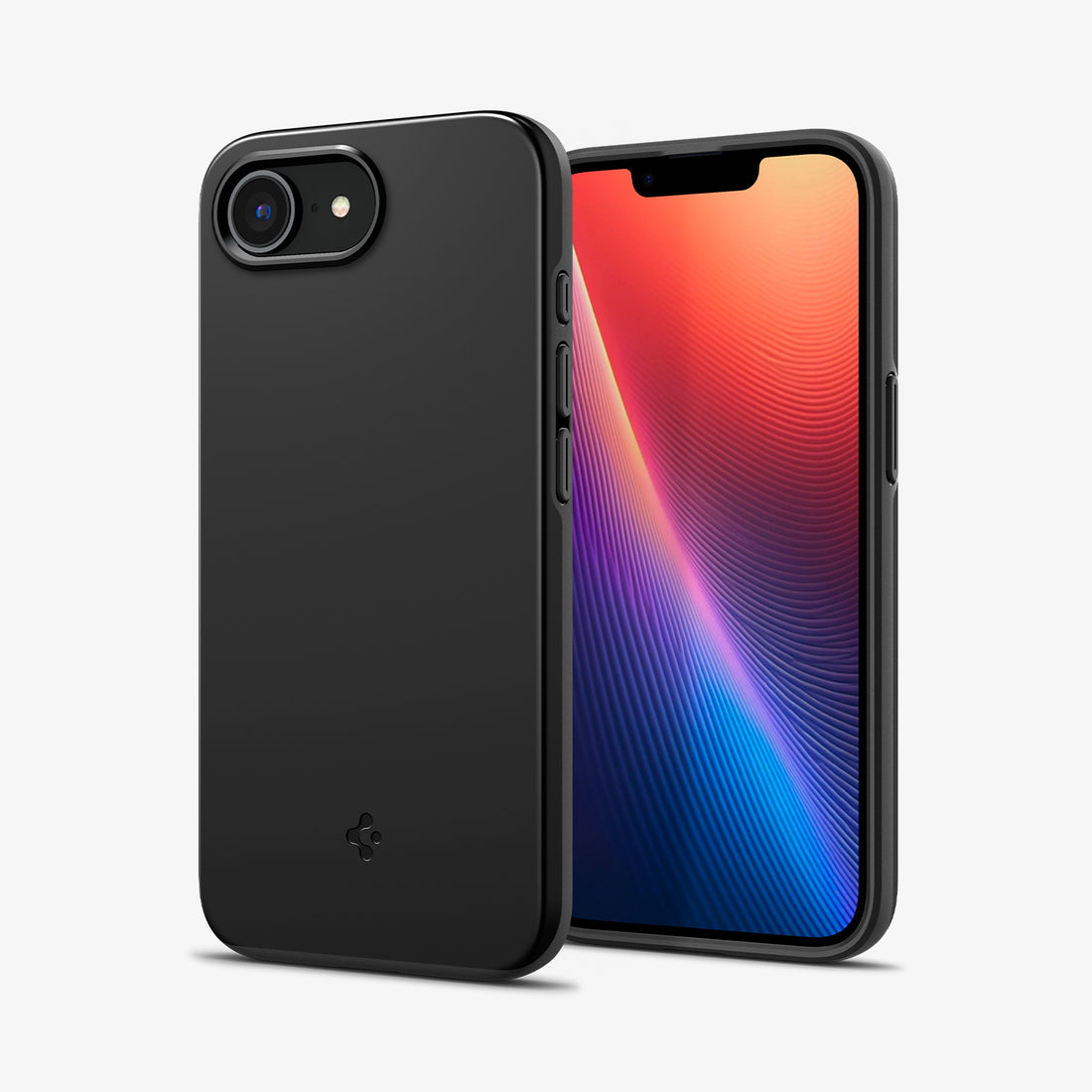 ACS09135 - iPhone 16e Case Thin Fit (MagFit) in Black showing the back