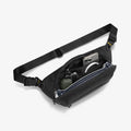 AFA07482 - Sling Bag KD410 in Black showing the partial front, sides and partial inner with strap