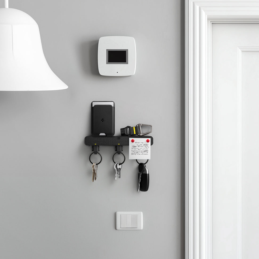 AHP06847 - Carabiner (Magnetic Keychain) Holder Hub in Black showing the front