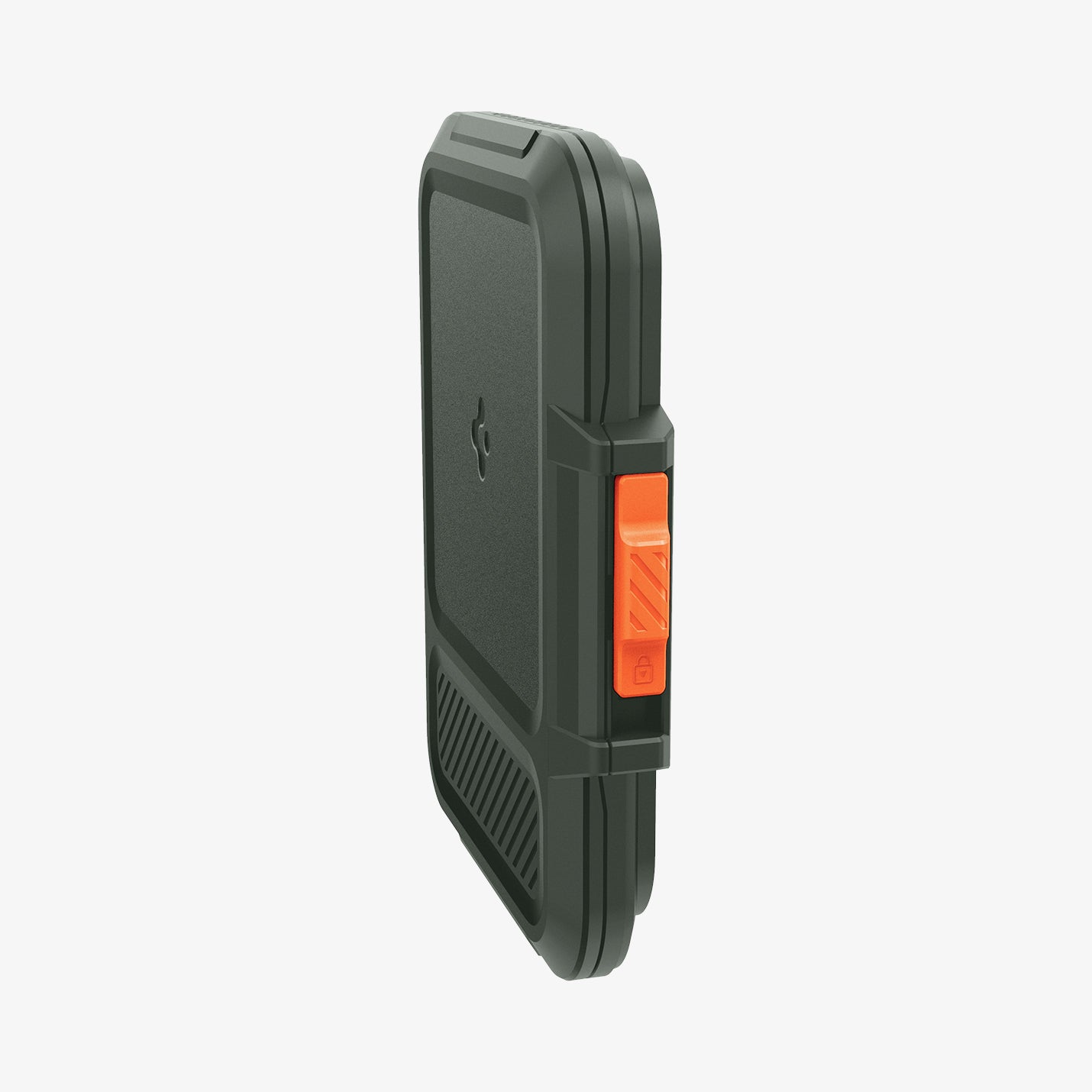 AFA08528 - MagSafe Card Holder Lock Fit (MagFit) in Military Green showing the front and side