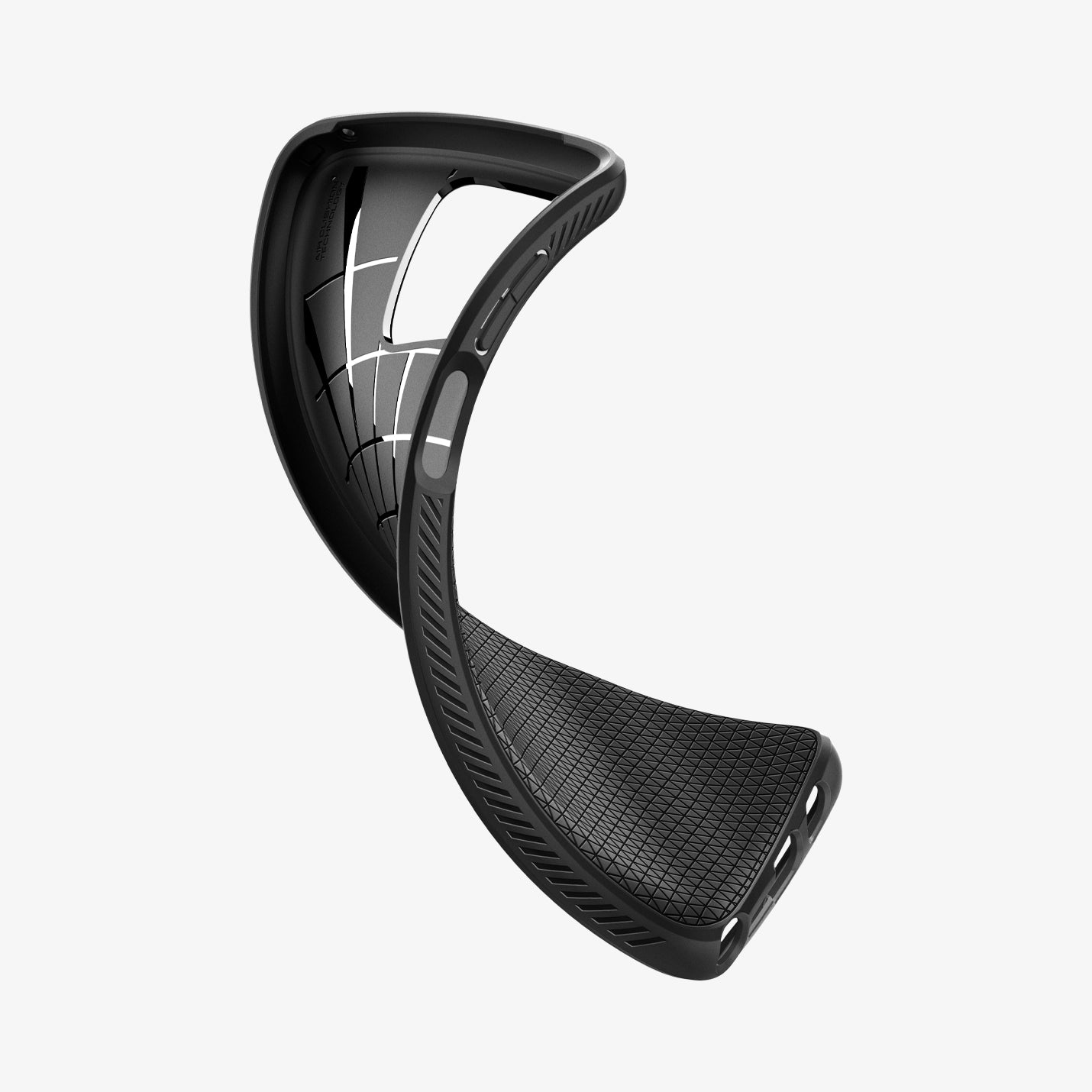 ACS06851 - Moto G Stylus 5G (2023) Case Liquid Air in matte black showing the case bending to show the flexibility