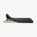 ACS08546 - Moto G Stylus 5G (2024) Case Liquid Air in Matte Black showing the partial back , sides partially peeled off from the device on a flat surface
