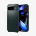 ACS07699 - Pixel 9 Pro Case Thin Fit in Abyss Green showing the back, partial front and sides