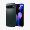 ACS07733 - Pixel 9 Pro XL Case Thin Fit in Abyss Green showing the back, partial front and sides
