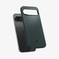 ACS07733 - Pixel 9 Pro XL Case Thin Fit in Abyss Green showing the back, partially hovering in front of the device