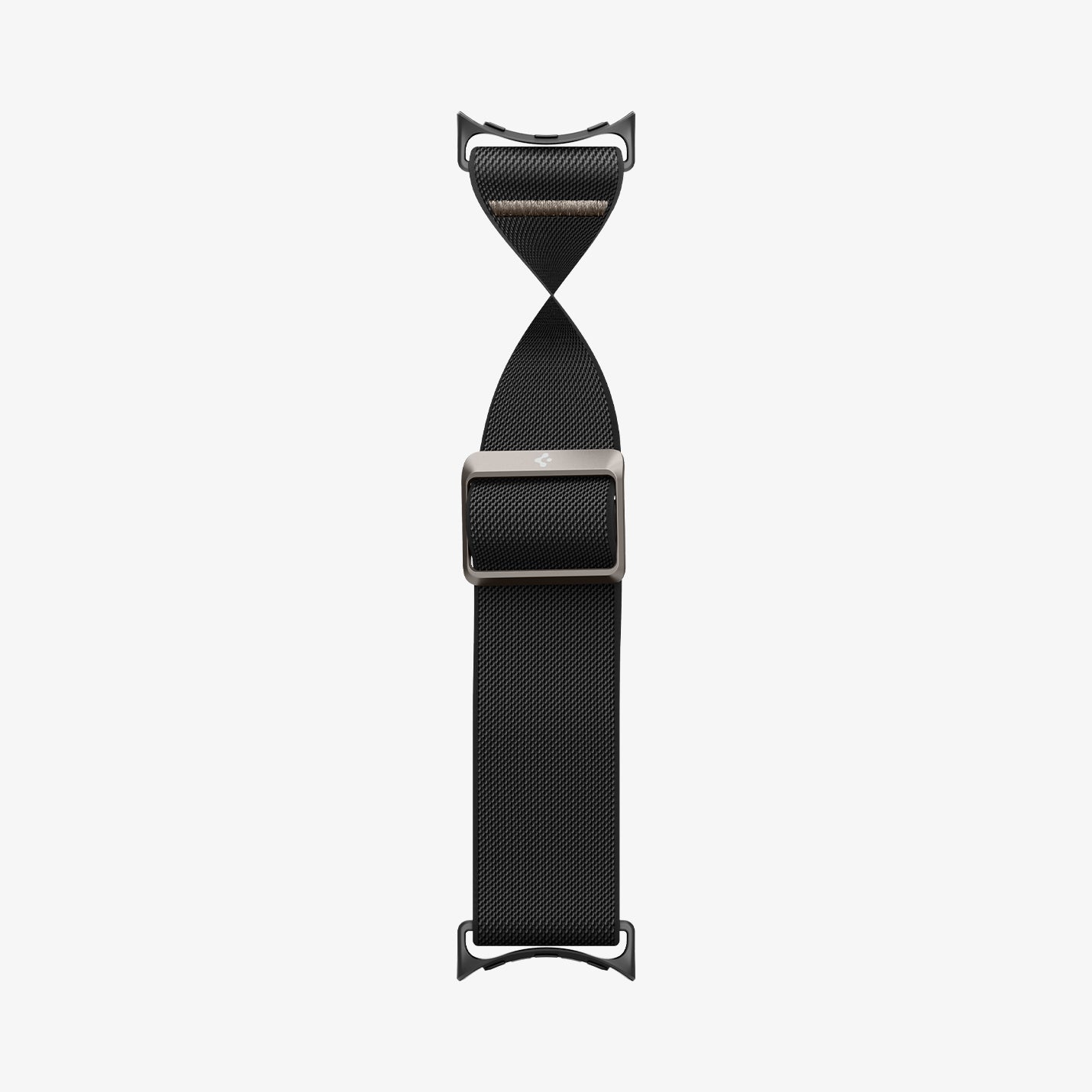 AMP07601 - GWdde Lite Fit Watch Band in black showing the watch band bending slightly to show flexibility
