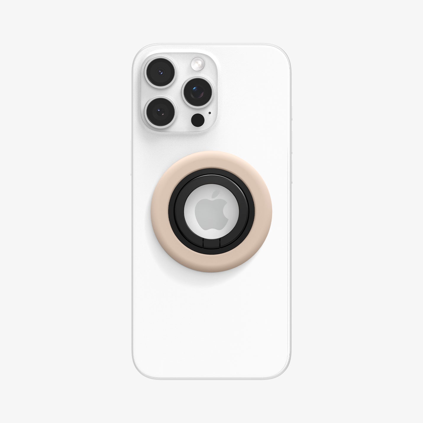 AMP09031 - MagSafe Phone Holder Nano Pop (MagFit) in Coconut Beige showing the front of the phone ring attached to the back of the device