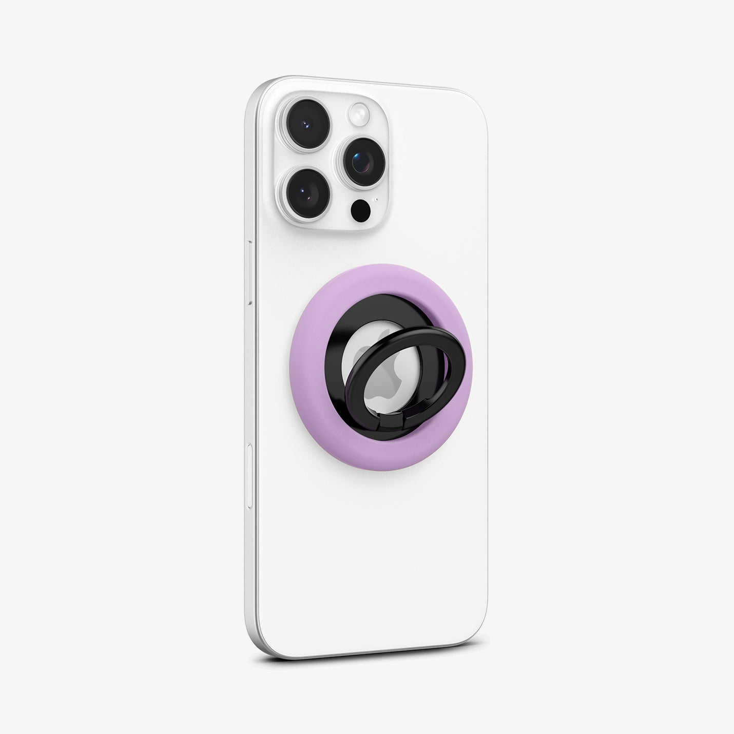 AMP09030 - MagSafe Phone Holder Nano Pop (MagFit) in Grape Purple showing the front of the phone holder attached to the back of the device
