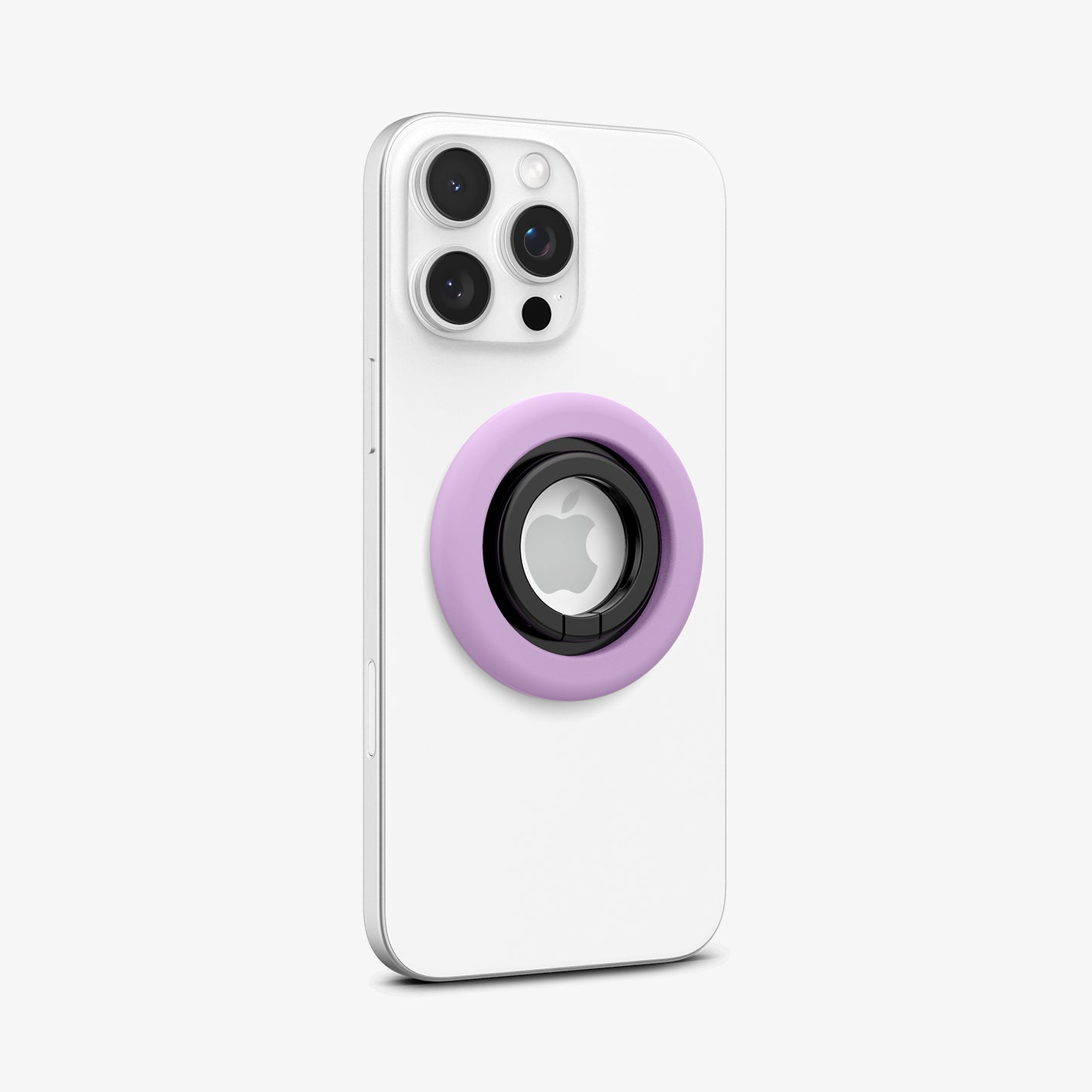 AMP09030 - MagSafe Phone Holder Nano Pop (MagFit) in Grape Purple showing the front and side of the phone ring attached to the back of the device