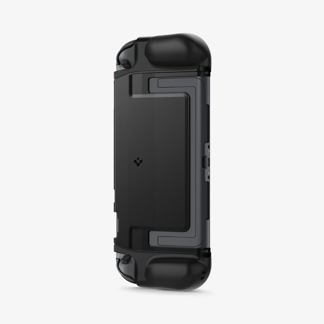 ACS09310 - Nintendo Switch 2 Case Dual Grip in Black showing the back, partial side propped up with the built-in kickstand