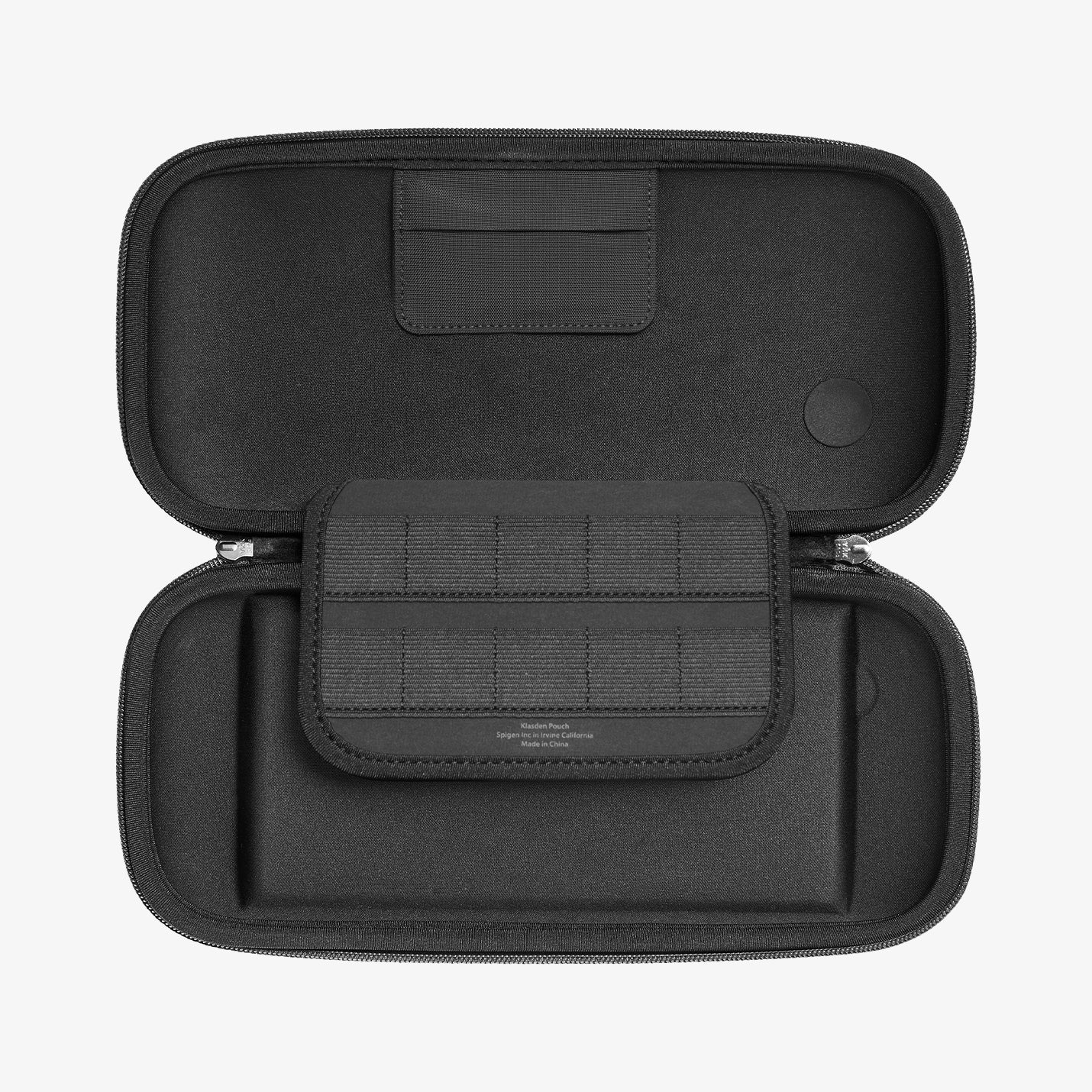 AGP10204 - Nintendo Switch 2 Klasden Pouch Renewed in Charcoal Gray showing inner fully open