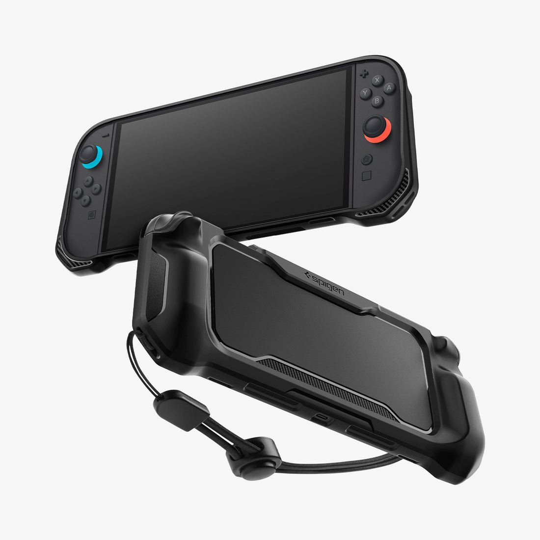 ACS09075 - Nintendo Switch 2 Rugged Armor in Matte Black showing the back, front and sides