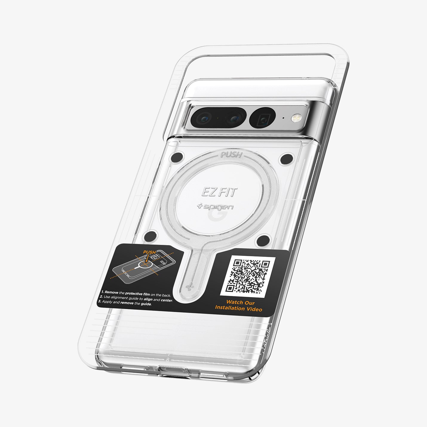 ACP08346 - Magnet Ring Plate (MagFit) in White showing the installation tray attached at the back of the device ready to be installed