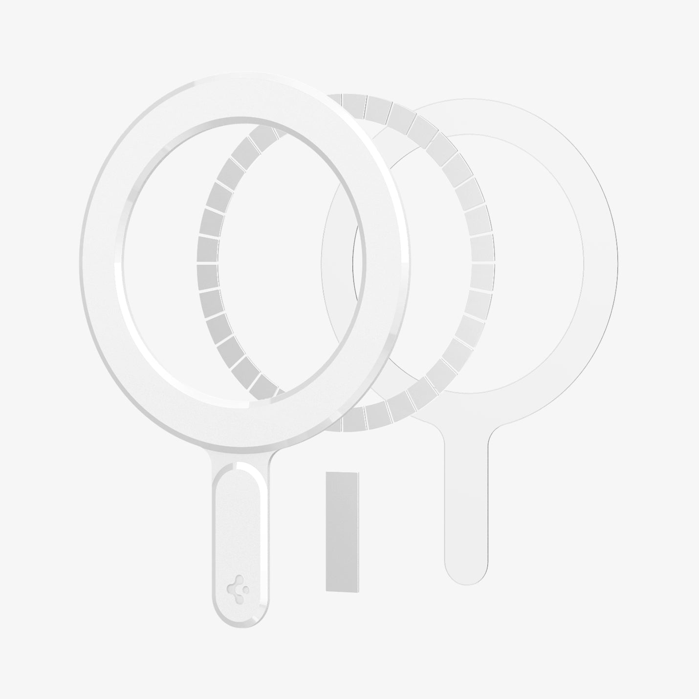 ACP08346 - Magnet Ring Plate (MagFit) in White showing the front of the magnet ring detached from its parts