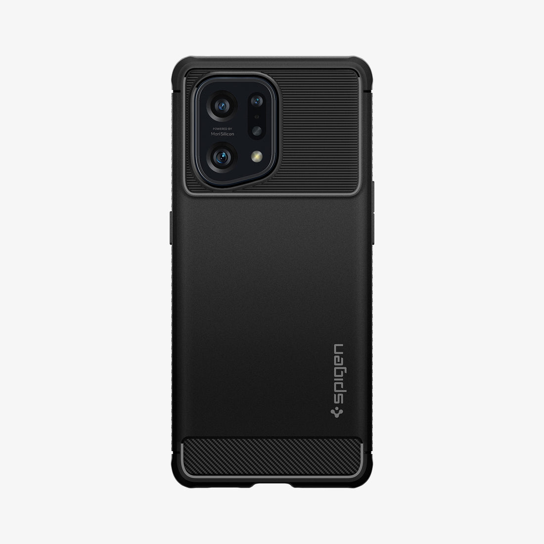 ACS04452 - OPPO Find X5 Case Rugged Armor in black showing the back