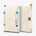 AFA08348 - Passport Holder in dune beige showing the front, back and sides