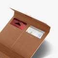 AFA08348 - Passport Holder in dune beige showing the inner with slots for cards with cards inserted