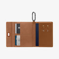AFA08348 - Passport Holder in dune beige showing the inside of multiple slots for passport and cards