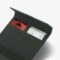 AFA08347 - Passport Holder in military green showing the inner with slots for cards with cards inserted