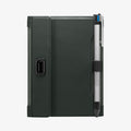 AFA08347 - Passport Holder in military green showing the back with pen in slot