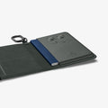 AFA08347 - Passport Holder in military green showing the inside with passport in slot
