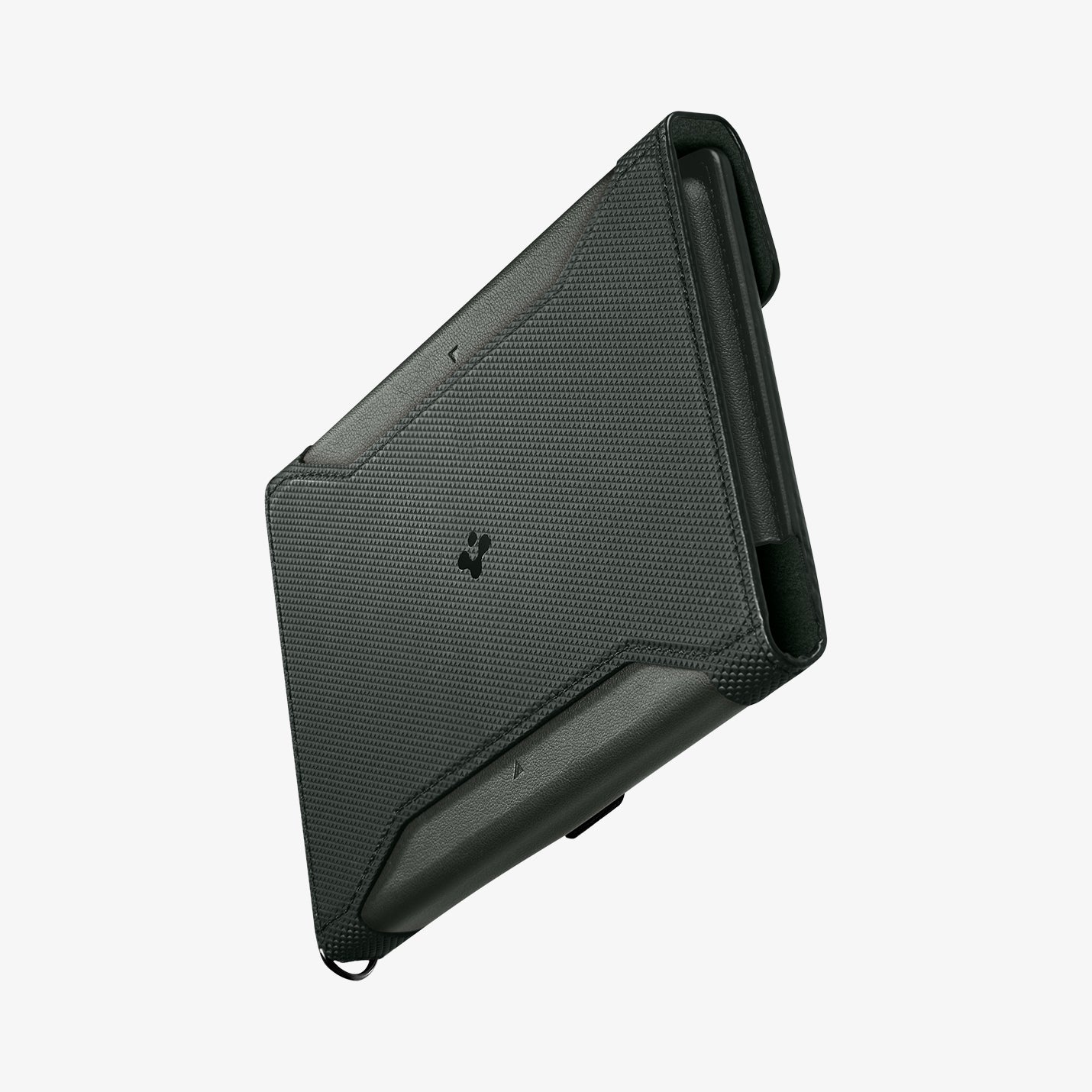 AFA08347 - Passport Holder in military green showing the front and partial side