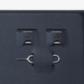 AFA08721 - Passport Holder in Navy Blue showing the sim slots for sim cards and a pin ejector