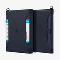 AFA08721 - Passport Holder in Navy Blue showing the front, back and sides
