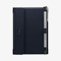 AFA08721 - Passport Holder in Navy Blue showing the back with pen in slot