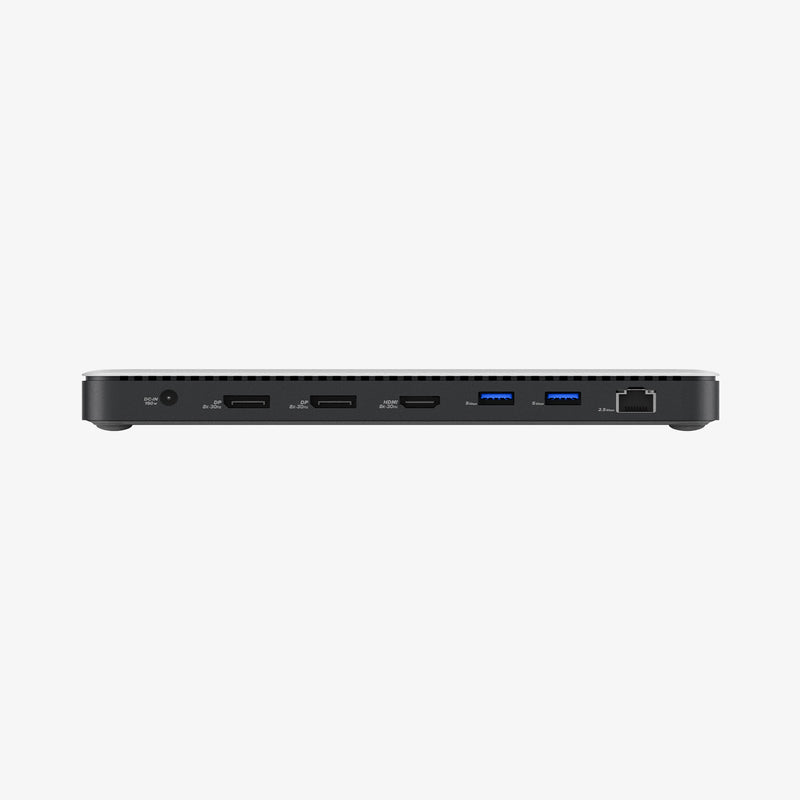 ACA06518 - ArcDock Pro Multi Hub PD2307 in Space Gray showing the side of a multi hub with lan, usb-3.0, hdmi 2 other ports 