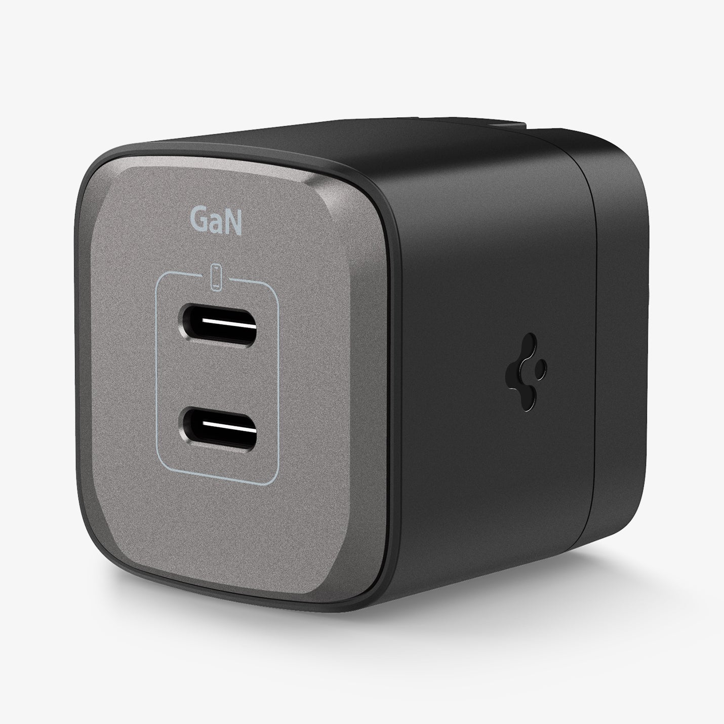 ACH05142 - ArcStation™ Pro GaN 352 Dual USB-C Wall Charger PE2202 in Midnight Black showing the front and sides