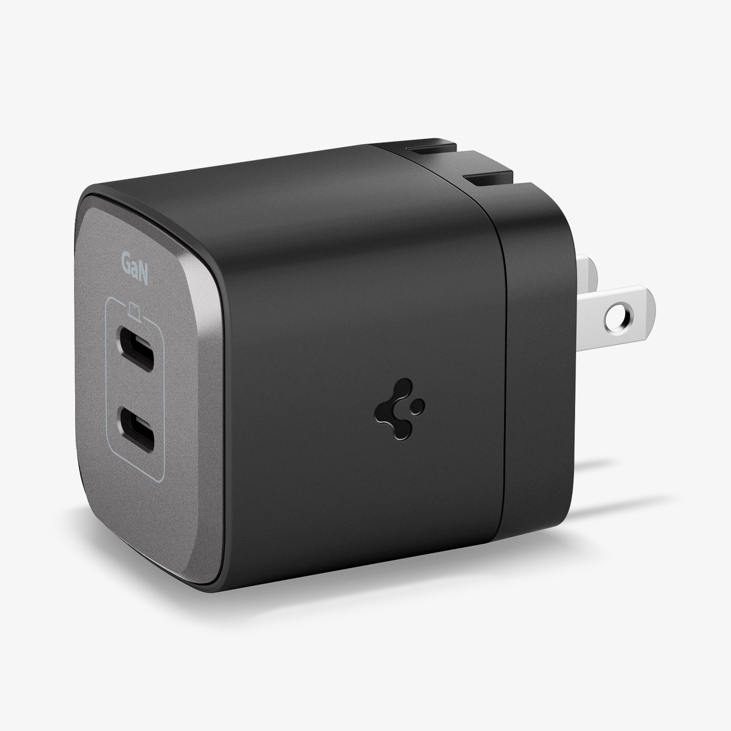 ACH05151 - ArcStation™ Pro GaN 452 Dual USB-C Wall Charger PE2203 in Midnight Black showing the top and sides of a wall charger